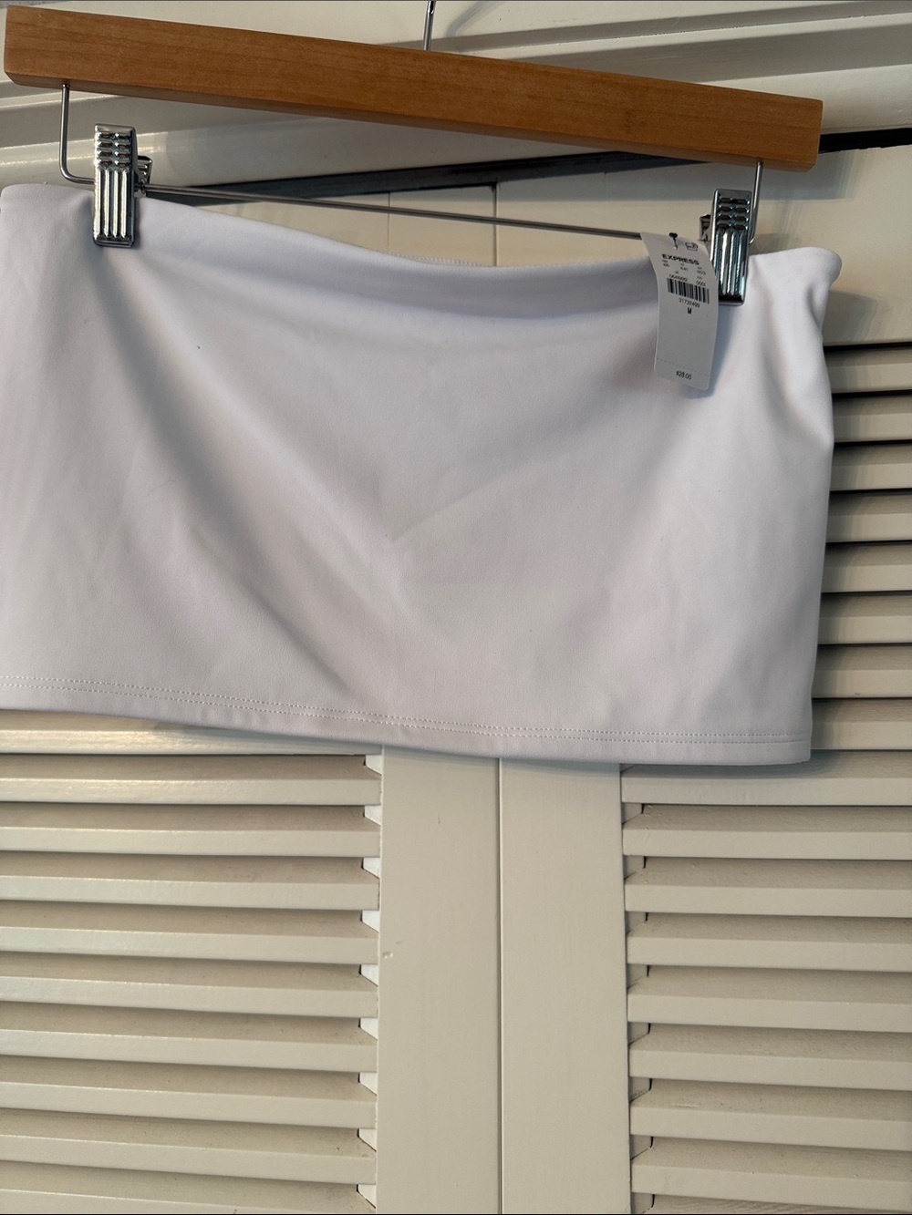 Express White Strapless Mini Skirt - Tube Band Style